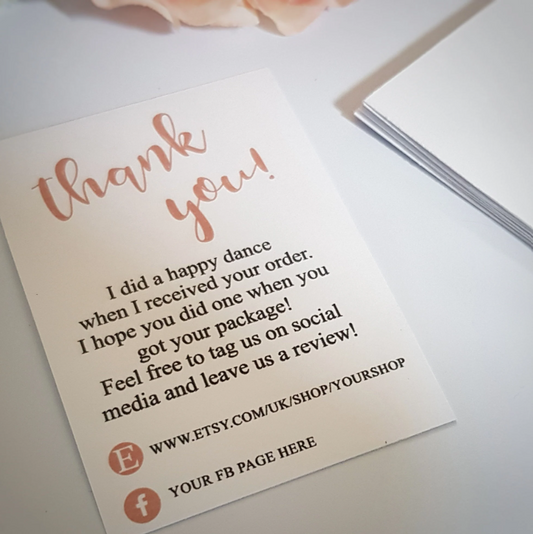 Custom socials thank you cards Cards