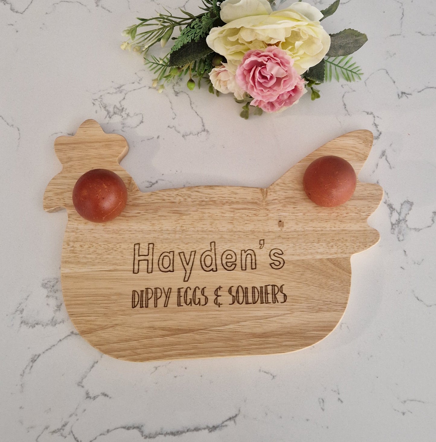 Chicken Shaped Personalised Dippy Egg Board