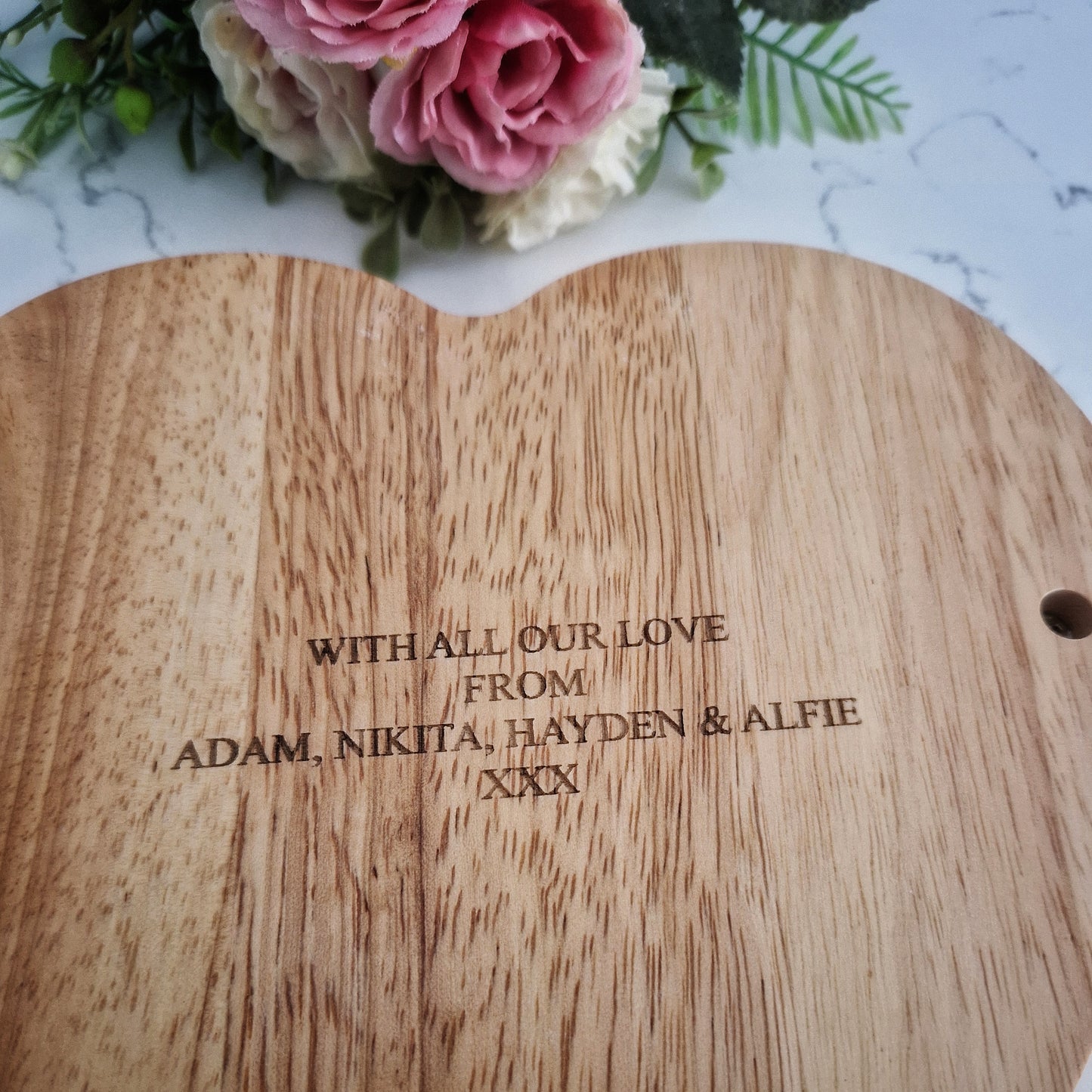 Personalised Heart Shaped Cheese Board set