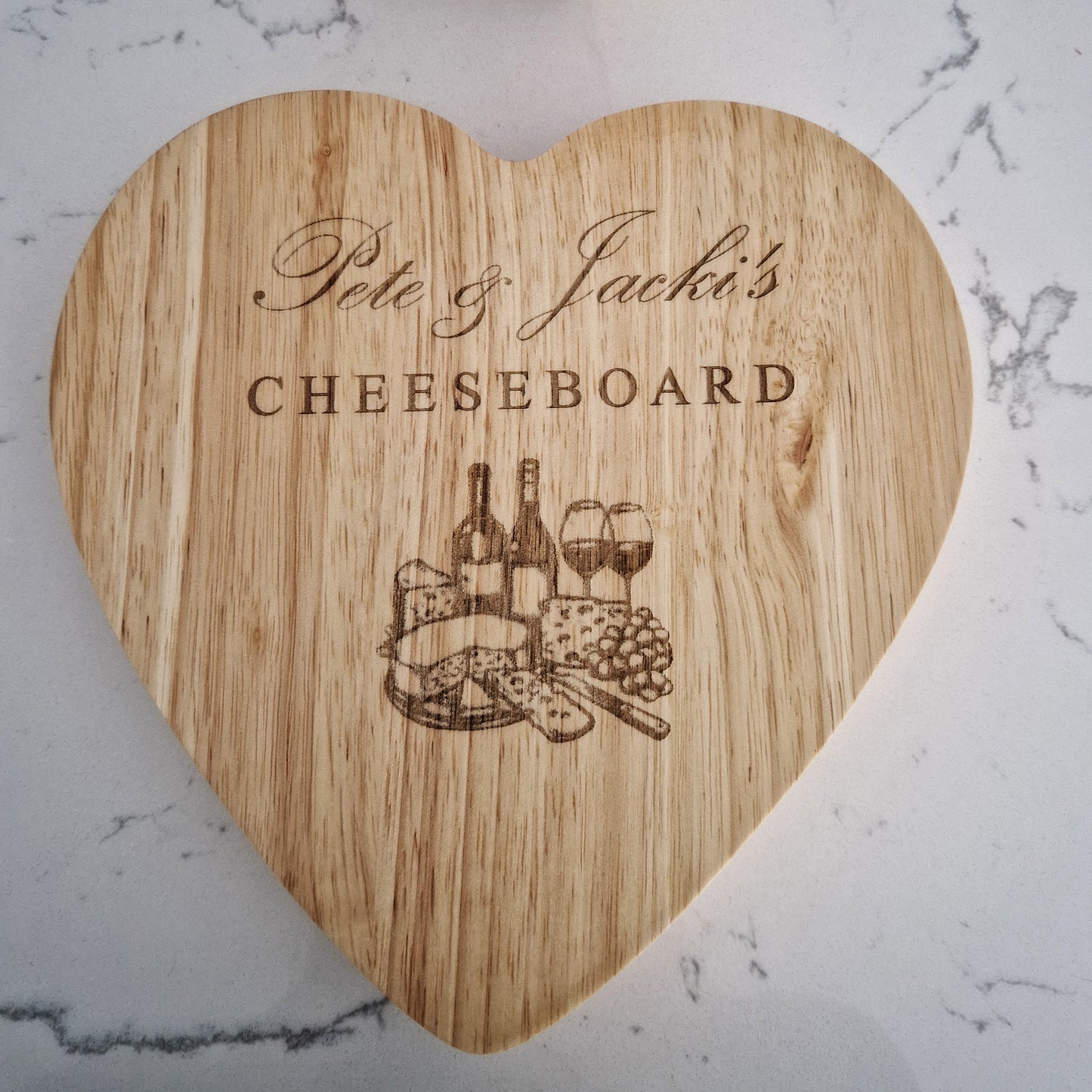 Personalised Heart Shaped Cheese Board set